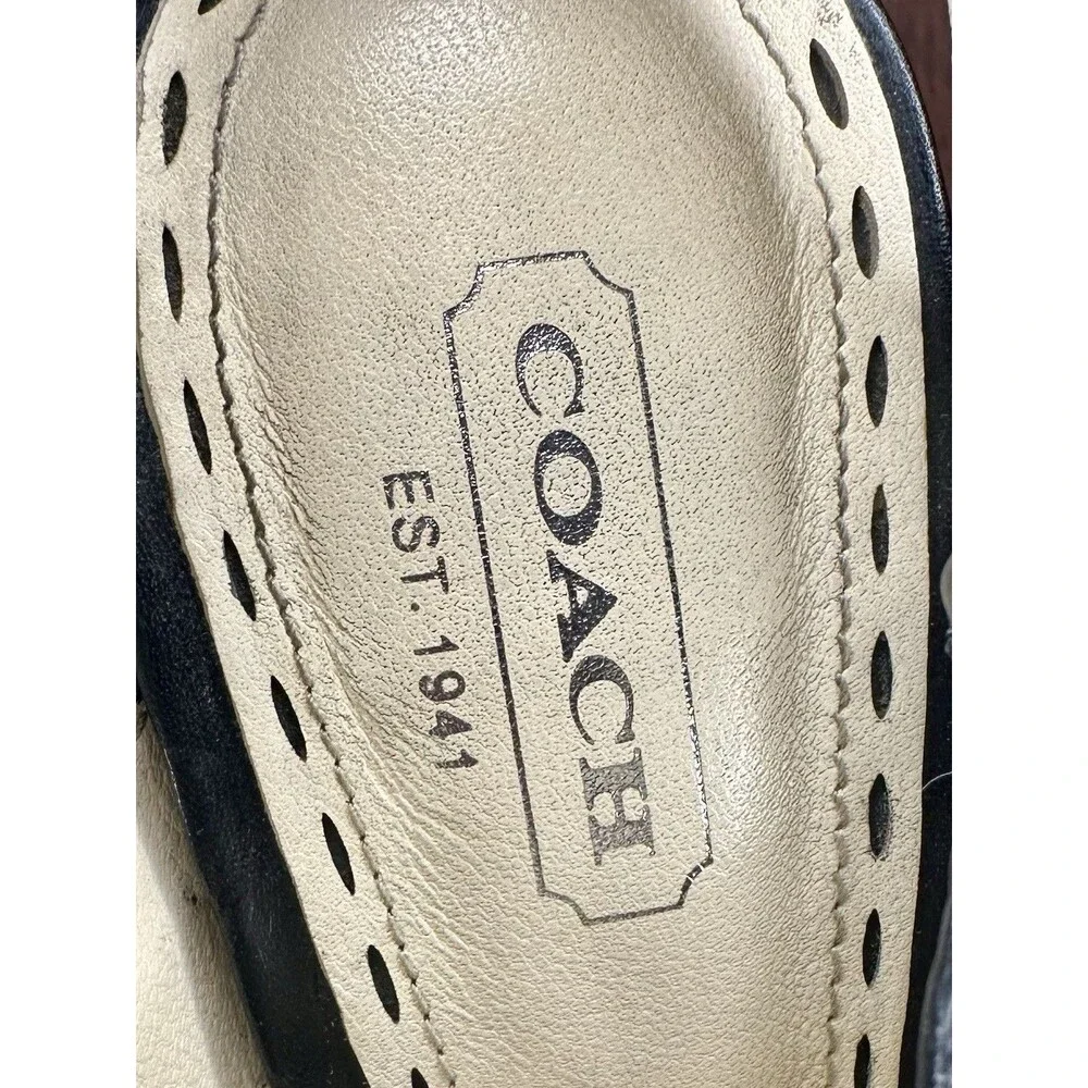 Coach Strappy Black Leather Heeled Sandals Size 6 EUC!!!